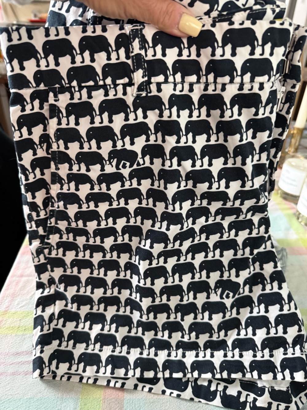 Banana Republic Navy and White Elephant Print Shorts